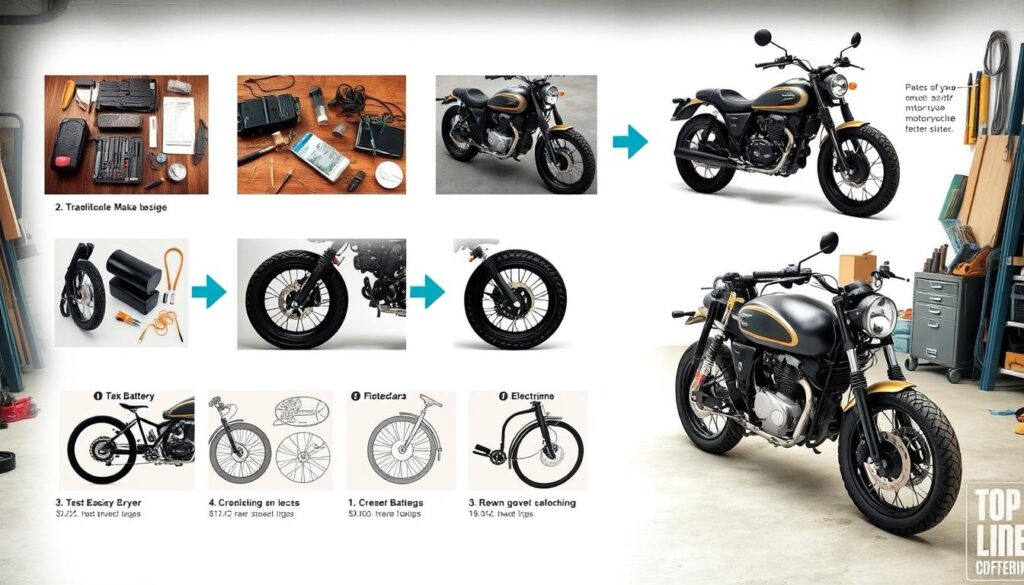 Electric motorcycle conversion steps